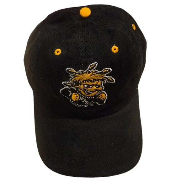 Wichita State Shockers Black Yellow Adjustable Baseball Cap WSU USED - Picture 4 of 16